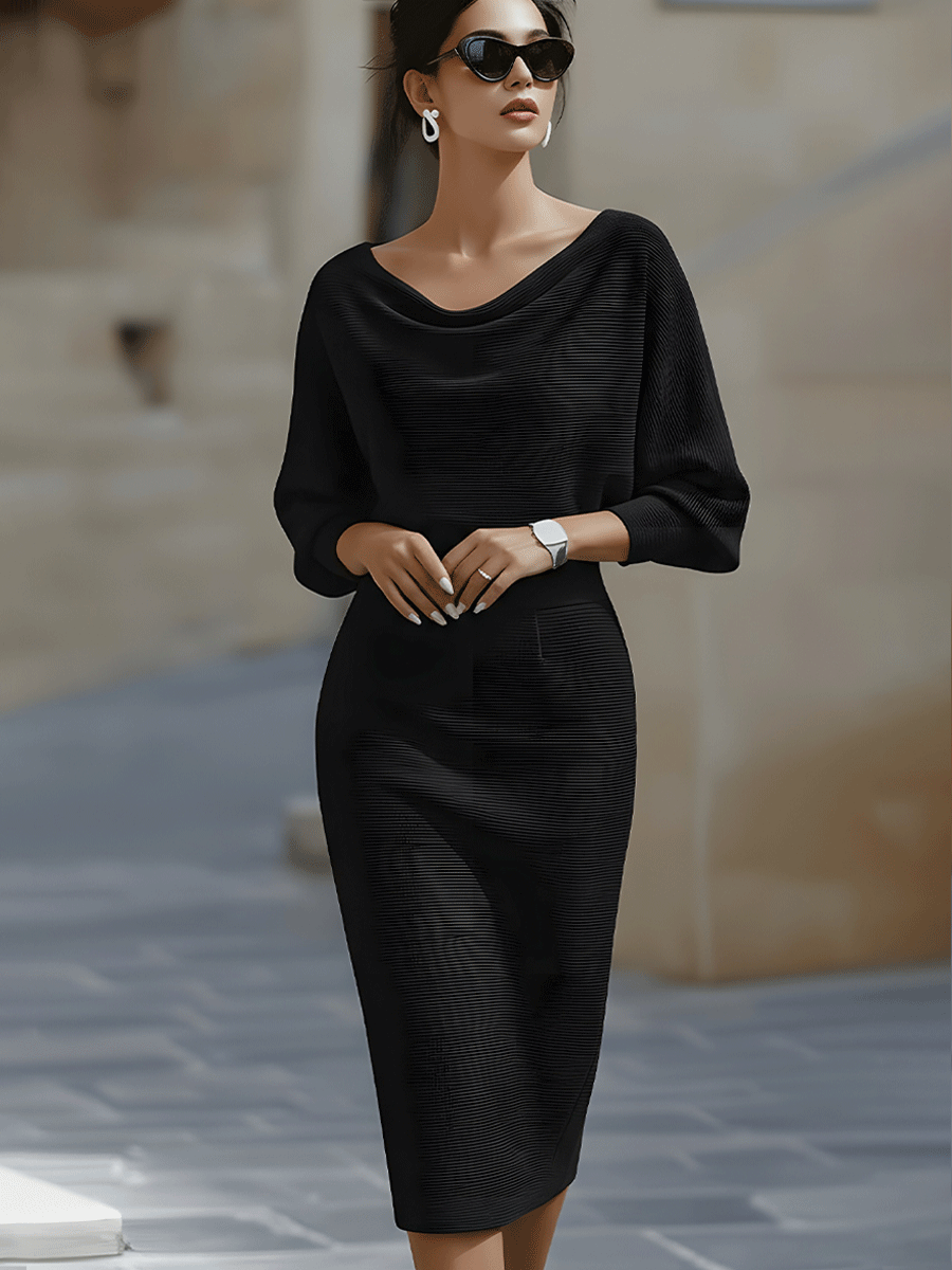Brielle | Draped Elegant Midi Dress