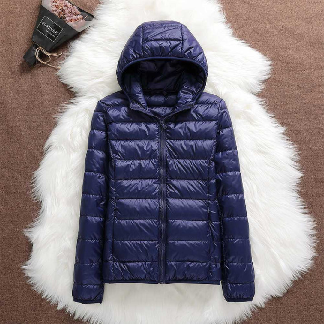 Astrid™ | Navy Blue Jacket with Hood