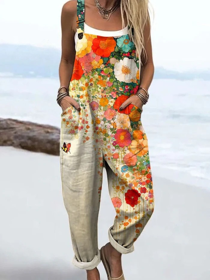 Vintage Floral Jumpsuit Women - Effortless Style &amp; All-Day Comfort